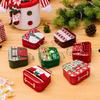 5Pcs Multipurpose Christmas Tin Case Versatile Christmas Tin Storage Box with Handle for Home Office School Use