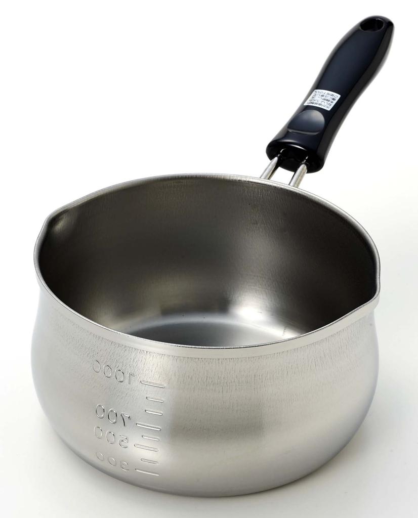 Pearl Metal Made in Japan Milk Pan 14cm Pot Type with Scale IH Compatible Stainless Steel Days Kitchen HB-1049