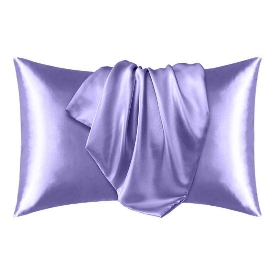 2 buc. Fețe de pernă din satin, netedă, mătase artificială, culoare uni, suprafață netedă, previne ruperea încrețirii, dormitor, sufragerie, canapea, husă de pernă.