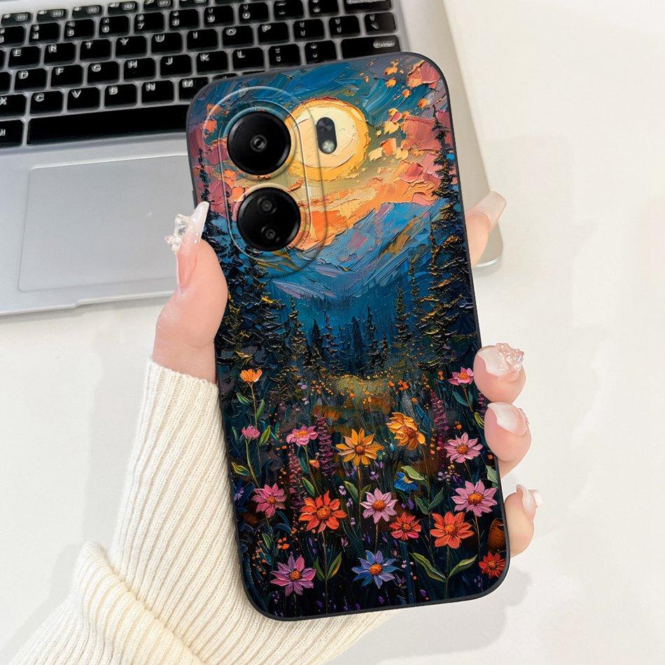 For Xiaomi Redmi 13C New Fashion Dusk Beach Painting Case For Redmi 13C 4G Soft Silicone Phone Cases