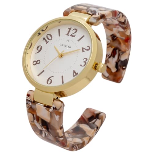 Fieldwork Women's Analog Acetate Bangle Watch YM119-3 In White Brown