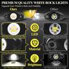 22 Pods White Rock Lights, 6000K Pure White Super Bright Wide Angle IP68 Waterproof LED Rock Lights For Trucks Pickup SUV UTV ATV Motorcycle Car