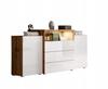 150 Cm Chest Of Drawers For The Living Room With Drawers And Cabinets Wotan Fronts White Gloss