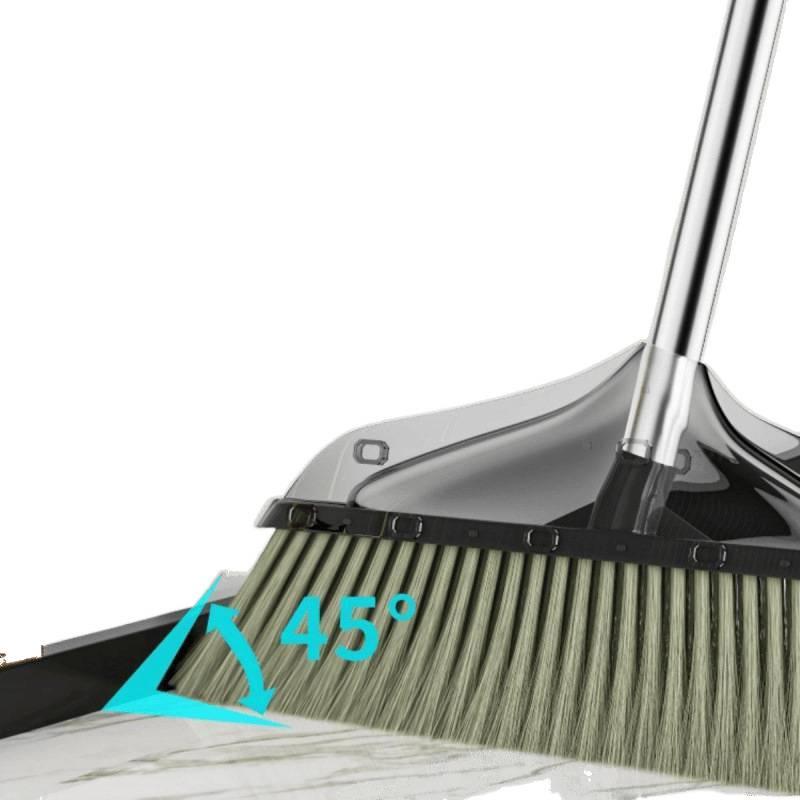 Two-Piece Transparent Plastic Broom and Dustpan Set with Non-Stick Soft Bristles
