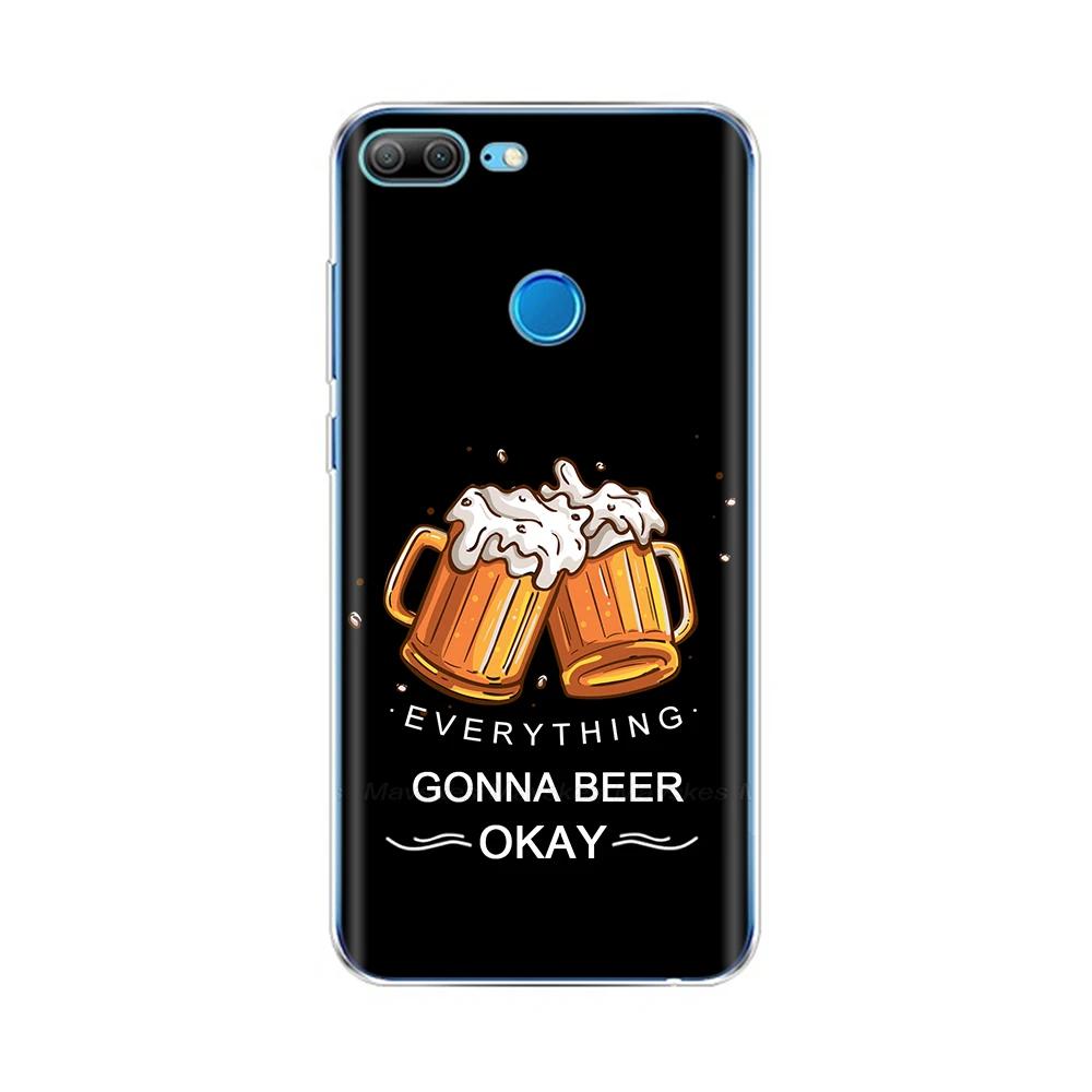 Phone Case For Honor 9 Lite Back Cover for Huawei Honor 9 Lite Cases Transparent Silicon TPU Protective Cats Flower Print Covers