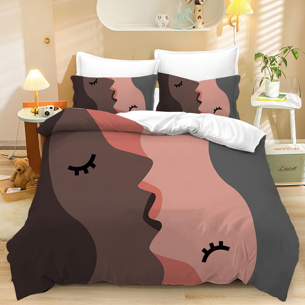 3D Valentine's Day Duvet Cover 2/3 Pieces Romantic Love Bedding Set King/Queen Bed Full Size Luxury Duvet Cover Love Couple Cover
