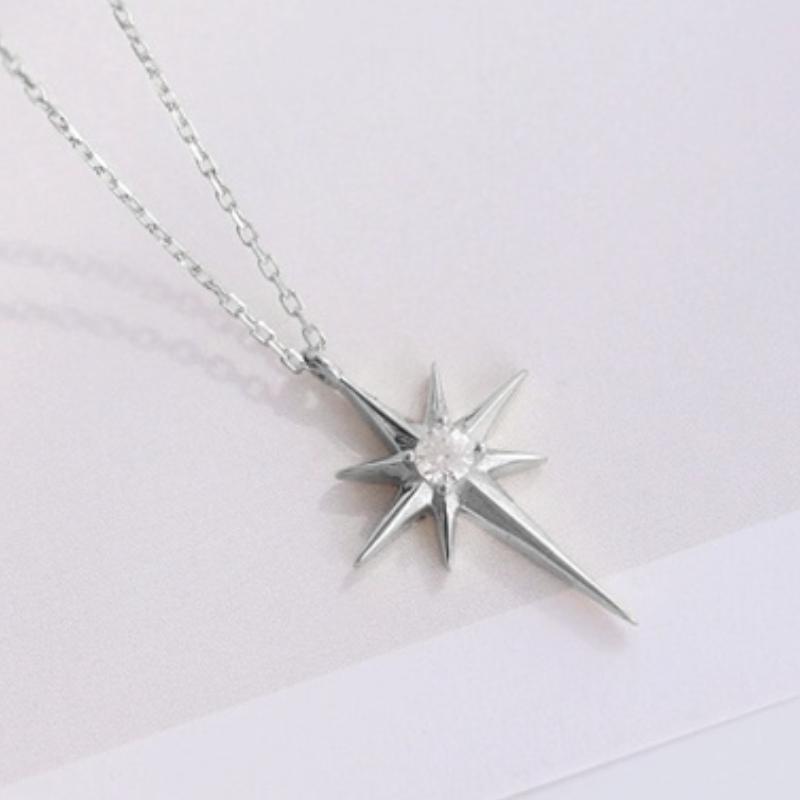Fashion Geometric Star Pendant Necklace, Suitable for Women's Daily Leisure Fashion Accessories