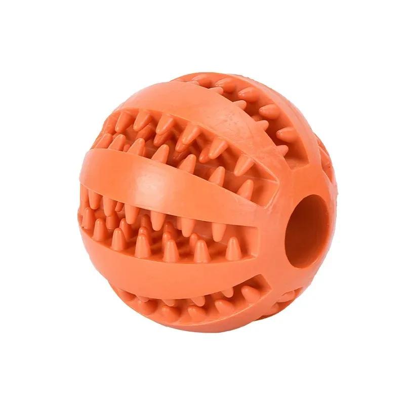 

Extra Tough Natural Rubber Dog Chew Toy for Aggressive Chewers Interactive Treat Ball 5cm Dental Teeth Cleaning Chewing Toy XS помаранчевий