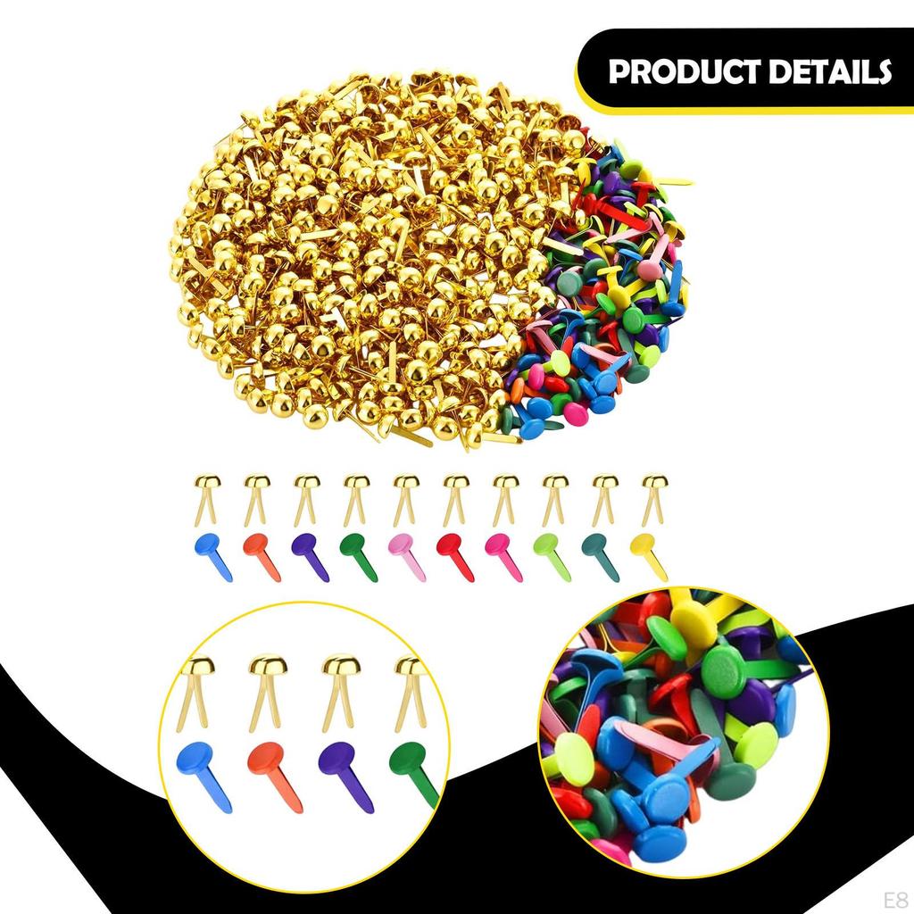 300 Brad Fasteners, Push Pins for Scrapbooking, Craft Supplies, Card Making