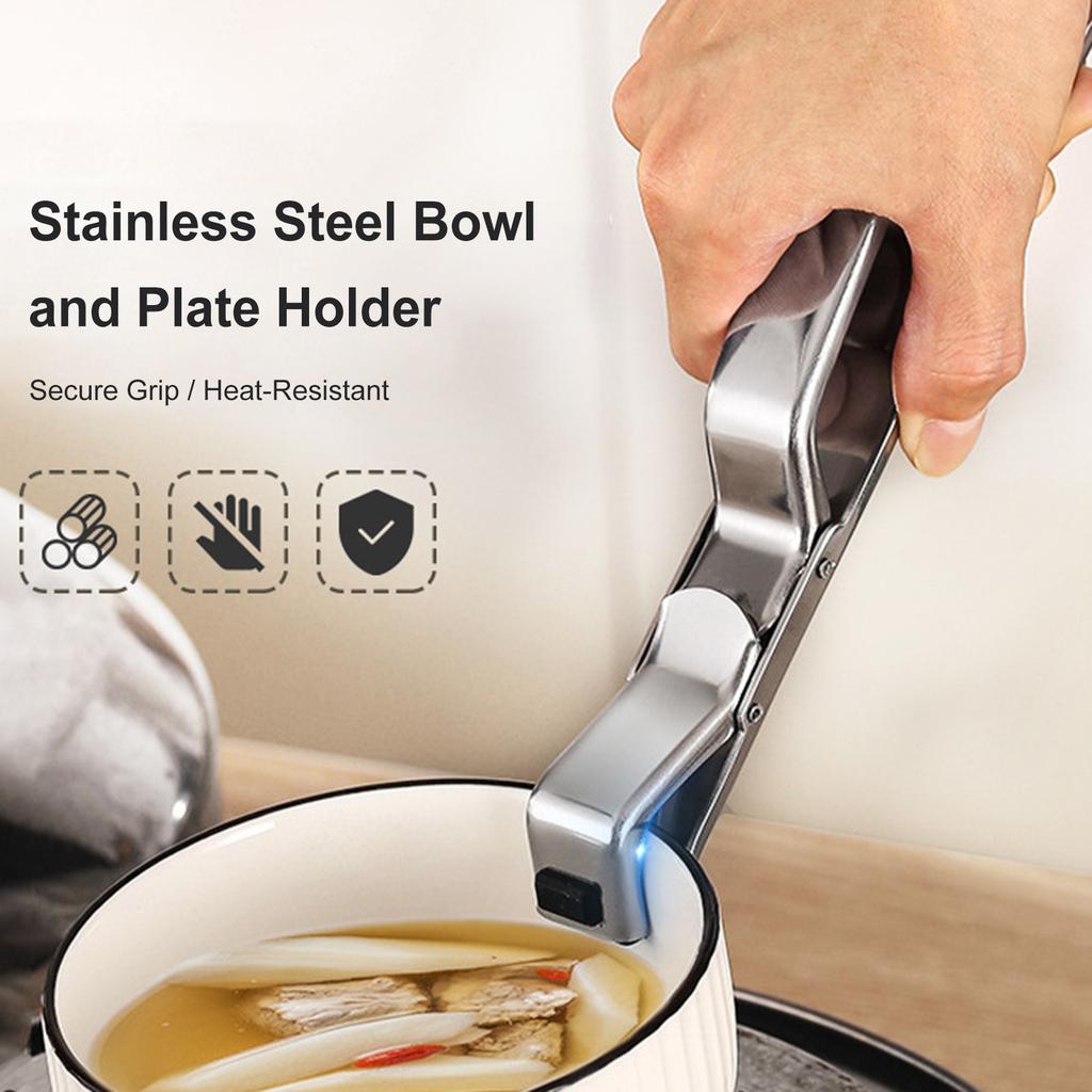 Edelstahl-Topf- und Schüsselhalterung, Topf- und Pfannengreifer für Mikrowelle, Backofen, Dampfgarer, Töpfe und Schüsseln