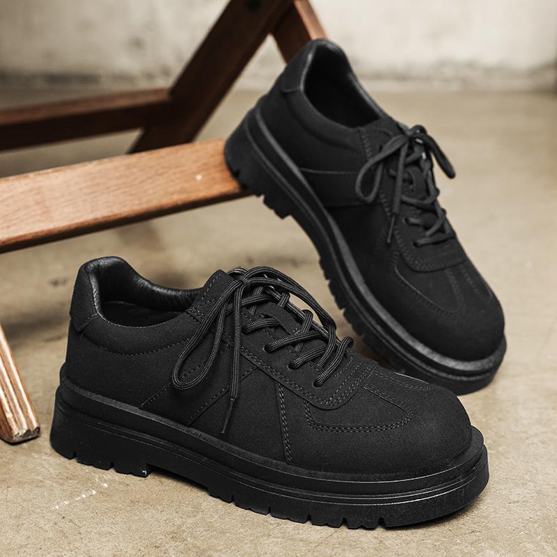Fashion Mens Suede Leather Shoes Sport Thick Soled Luxury British Business Brand Formal Work Platform Fashion Casual Shoes Zapatillas