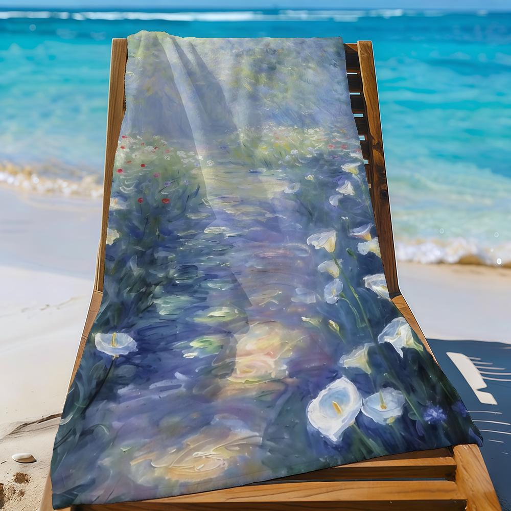 Art Claude M-Monet-S Towel Sports Quick Dry Travel Camping Gear Sandproof Soft Light Large Beach Towel