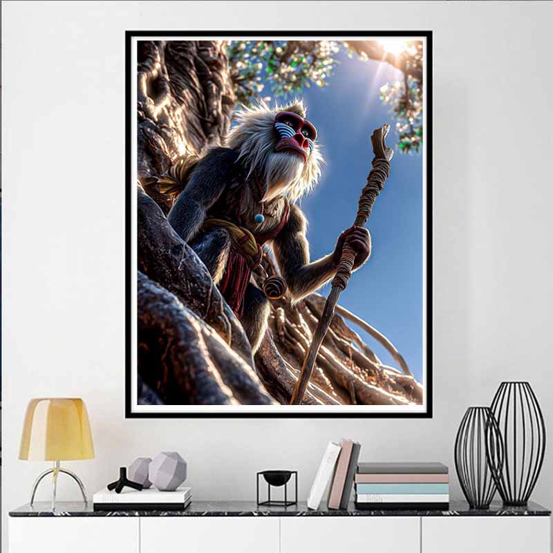 Disney 5D DIY Diamond Painting Lion King Raffichi Theme Illustration Cartoon Full Diamond Mosaic Diamond Painting Art Wall Decoration Craft Set