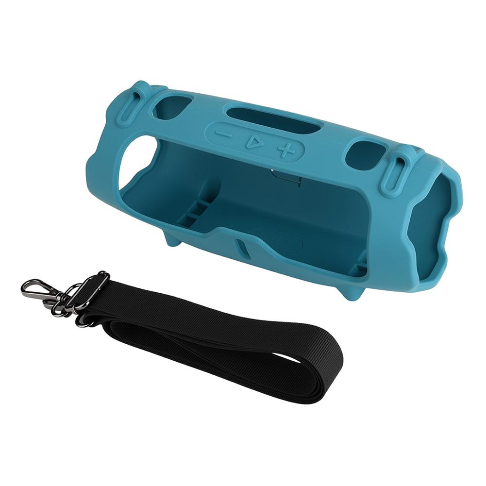 

Силиконовый чехол с плечевым ремнем Портативный дорожный мягкий чехол Силиконовый защитный чехол-накладка для колонки JBL Charge 6 синий
