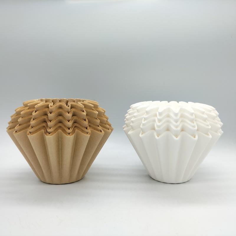 50PCS Kraft Paper Coffee Filter Cups Bowl Shape Origami Hand Brewed Drip Corrugated Disposable Cup for Pour Over Espresso