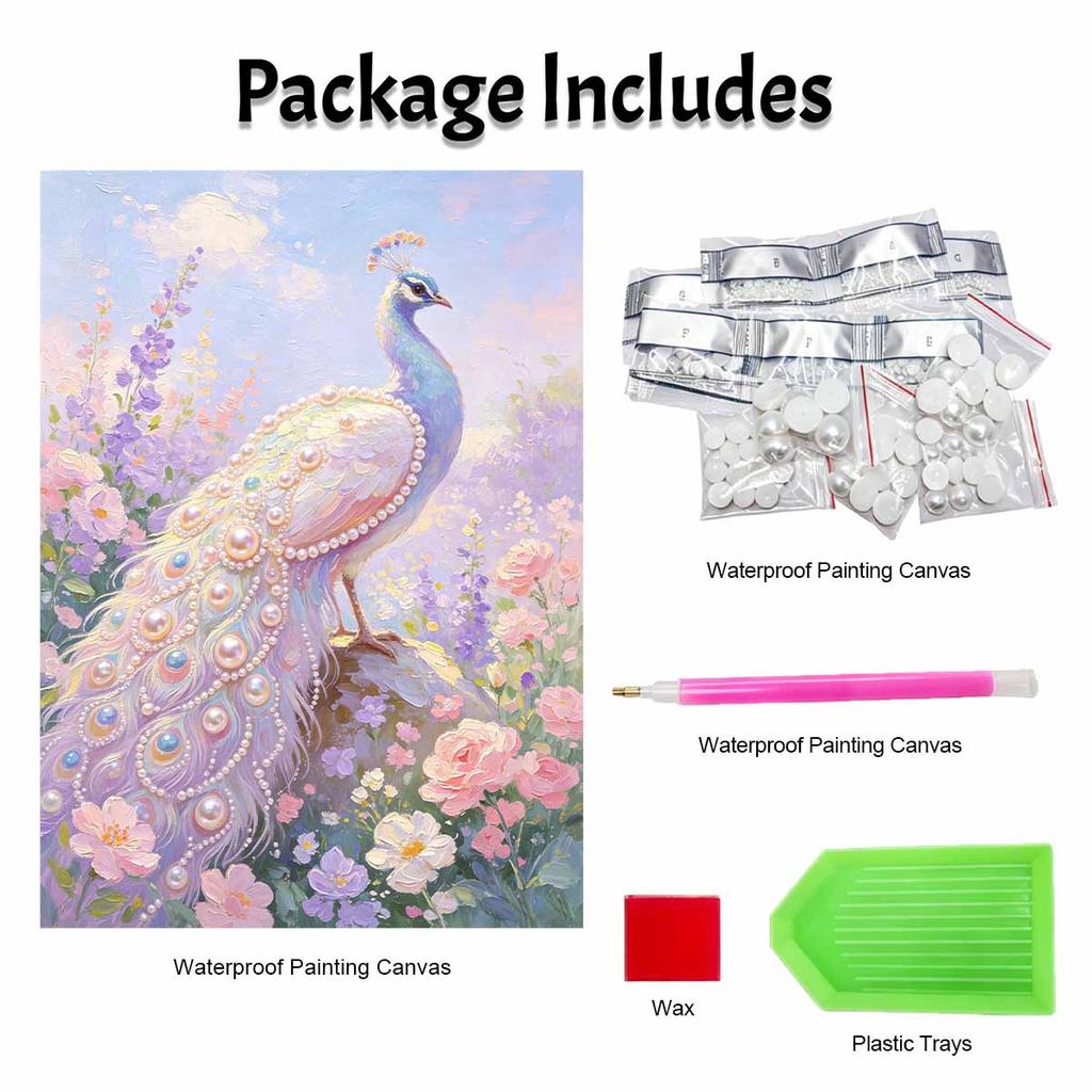 Pearl painting kit DIY elegant peacock floral home decoration painting