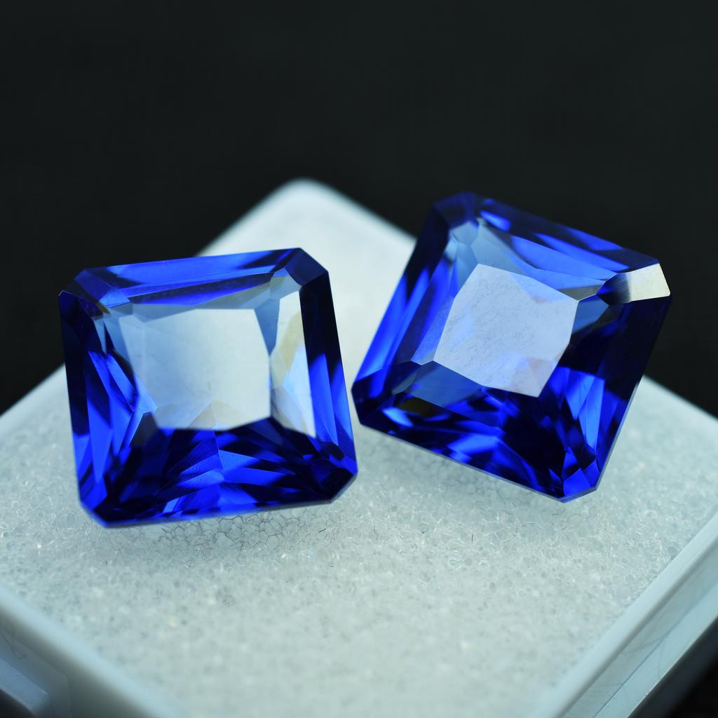 19.60 Ct Natural Blue Sapphire Certified Square Cut Gemstone Jewelry Making