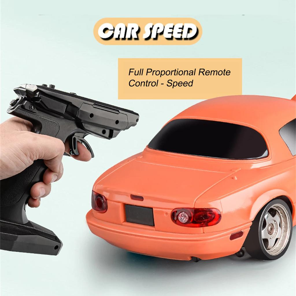 Remote Control Car, 2.4GHz Rechargeable Car Toy for Boys Girls, 1/18 Scale Drift Vehicle with