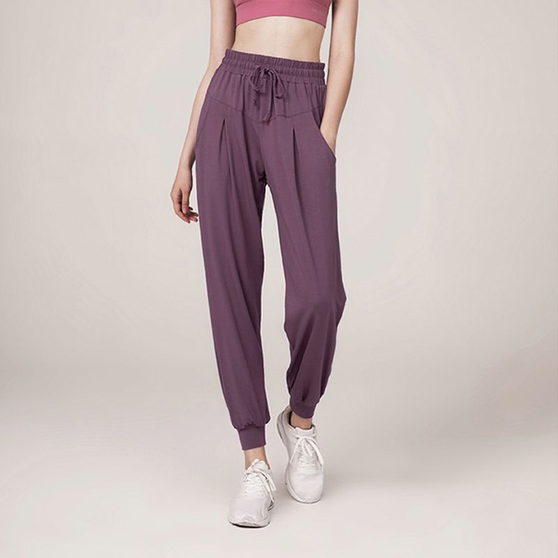 

Jogger Pants Women s Outwear Loose Wide Leg Thin Yoga Pants Purple XL