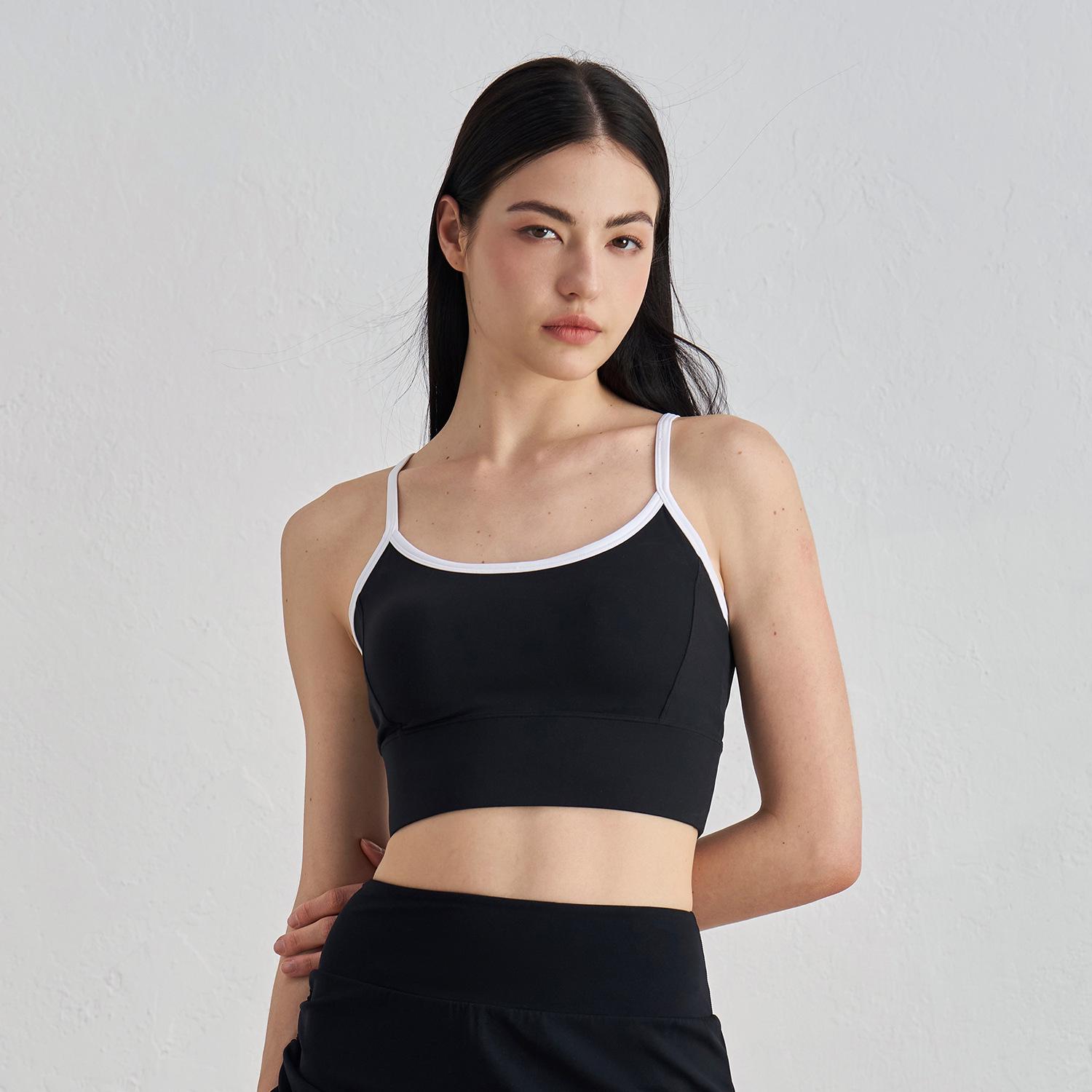 

Спортивный топ для йоги с цветными блоками на весну/лето 2025 - женский уличный фитнес-слинг L