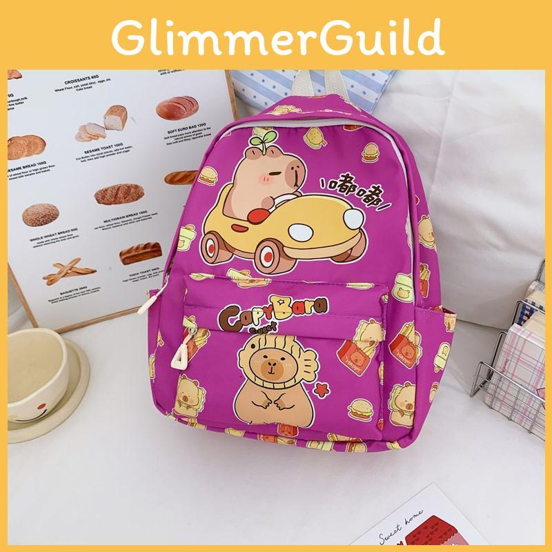 Cute School Childrens Bag With Cartoon Capybara Print For School Use Daily