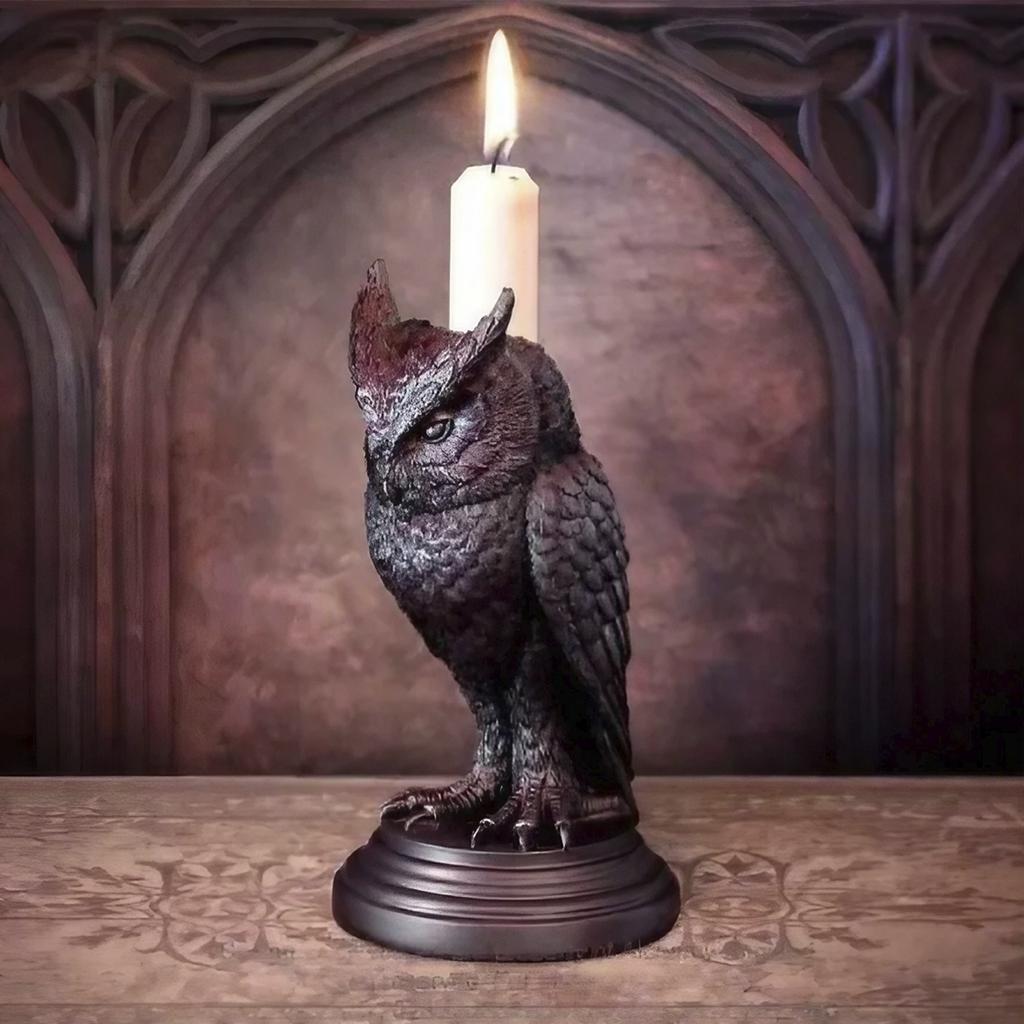 Retro Candlestick Holder Gothic Animal Candle Holder Black Bat Wolf Leopard Crow Cat Halloween Fun Atmosphere Home Decoration