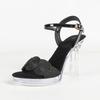 Women 11CM Square Toe Transparent Crystal Non Slip Linen Heels Sexy Car Model Nightclub Summer Sandals Footwear LFD-198711-Q7