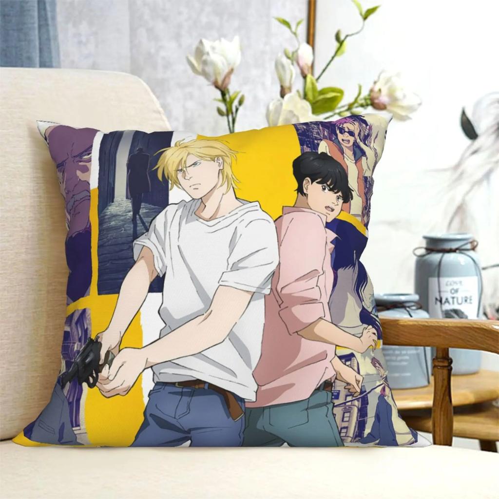 BANANA FISH Anime Cushion Cover for Sofa Throw Pillow Cover Home Decoration Polyester Pillow Case Japan Manga Housse De Coussin