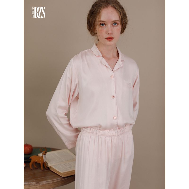 Satin Spring and Autumn Korean Style Tribute Satin Rayon Ice Silk Plus size Long sleeve Set Cotton Silk Men's Homewear Pajamas Couple