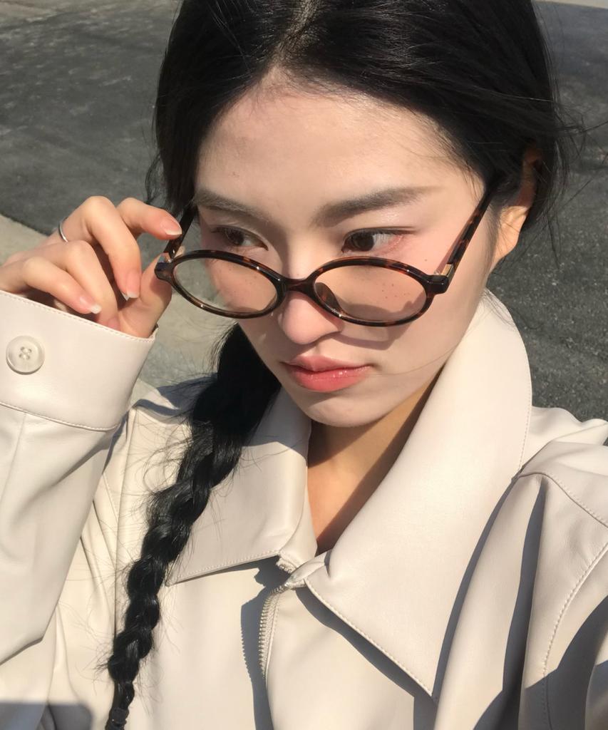 Hangeul [Blue Light Blocking] Geek Chic Oval Leopard Print