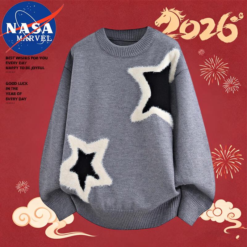 NASA MARVEL Men's Round Neck Winter Pullover Sweater