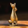 Cute Small Cat Figurines Vintage Cat Lovers Cat Decor Statue Ornament Animal Brass Sculpture Art Piece Home Desktop Office