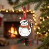 Custom Keepsake Gifts Wooden Christmas Tree Ornaments, 2D Stocking House Shaped Photo Frame Hanging Decor Decor, Xmas Ornament for Family Holiday