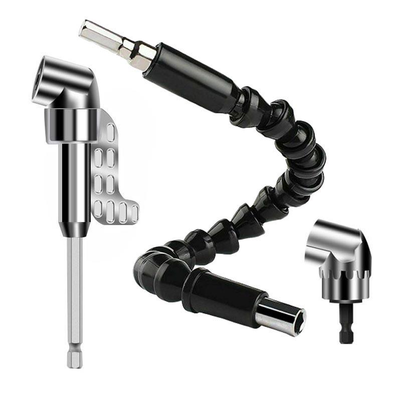 Black 105° Flex Shaft Screwdriver Adapter with Hex Shank