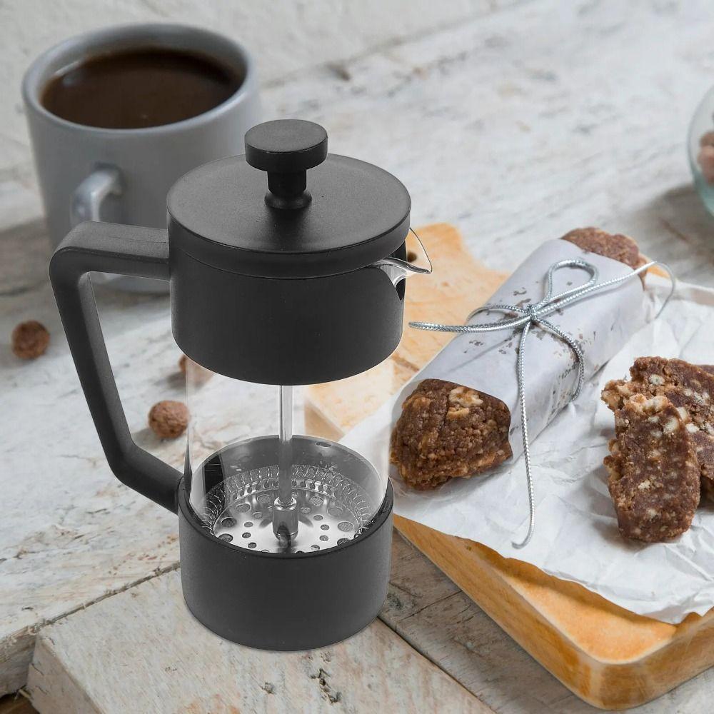 Rust-Free French Press Coffee Maker Thickened Glass Cold Coffee Brewer Hand Punch Pot  Office Use