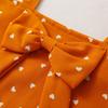 Toddler Kids Baby Girls Love Print Bow Suspender Vest Pants Outfits Set