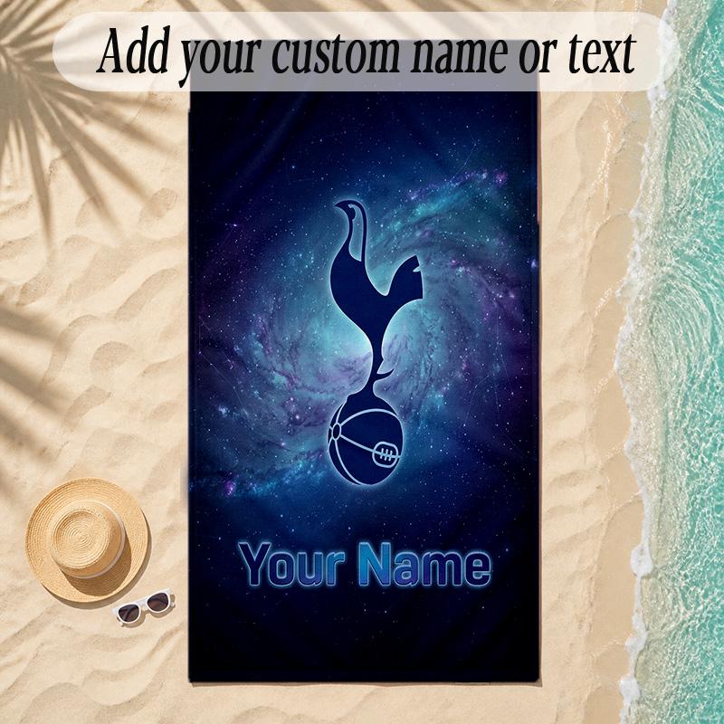 Beach TowelTottenham Hotspur FC Custom Name Text Personalized Soft Towel for Beach Pool Indoor Home Decor Gift