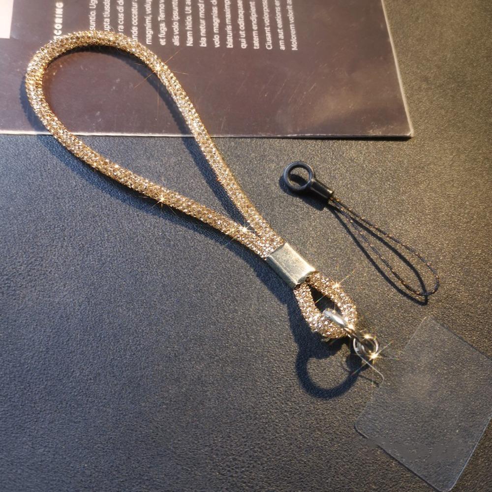 Glitter Rhinestone Phone Lanyard Bling Bling Anti-lost Wrist Rope Phone Accessories