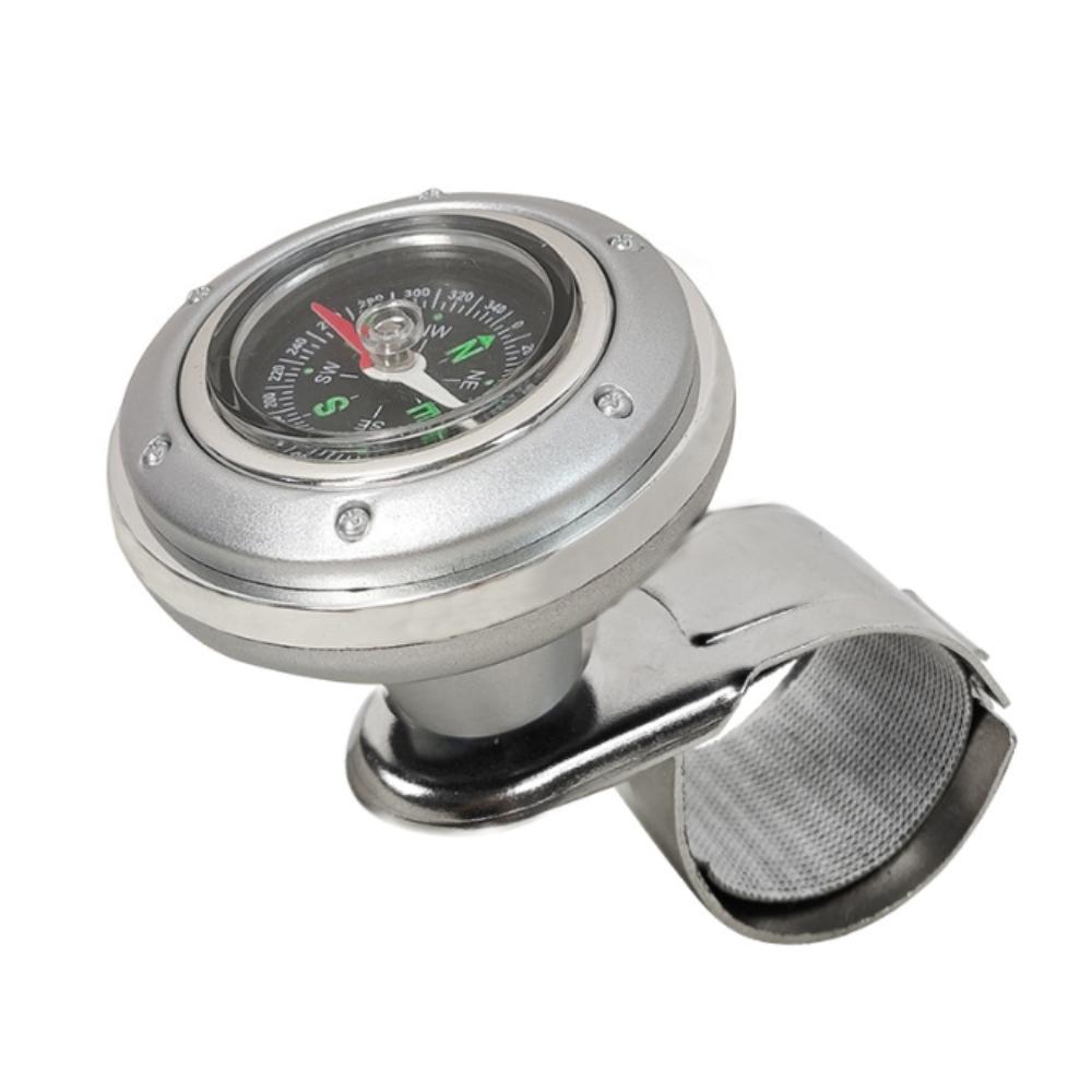 

360-degree Rotation Spinner Knob ABS Material Power Handle Ball Control Compass Auto Accessories срібний
