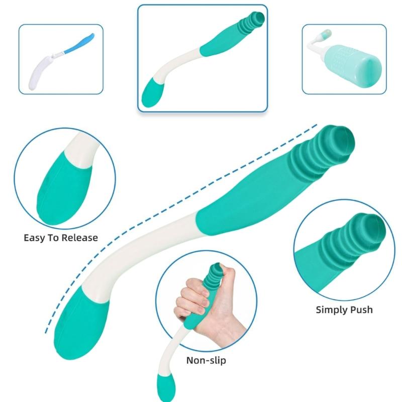 Langstiel-Badebürste und Perineal-Wascher-Set Kunststoff-Toilettenhilfsmittel Werkzeuge für die postpartale Erholung und Mobilitätsunterstützung