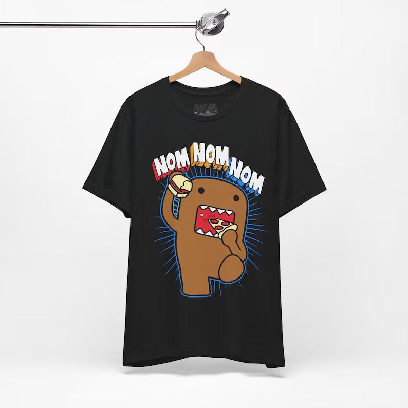 Unisex Cotton Short Sleeve Pizza Domo Kun Tshirt - Unisex Nom Nom Emo Scene y2k Fashion Tshirt