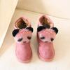 Snow Boots Women's Short Boots Velvet New Women's Boots 2025 Winter Korean Version Cotton Shoes Hairball Panda Short Boots