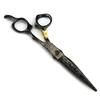 Black 6.0 Inch Nimpson Black Steel Small Golden Tiger, Bearing Screw Hair Scissors, Hair Scissors, Tooth Scissors, Thin Scissors