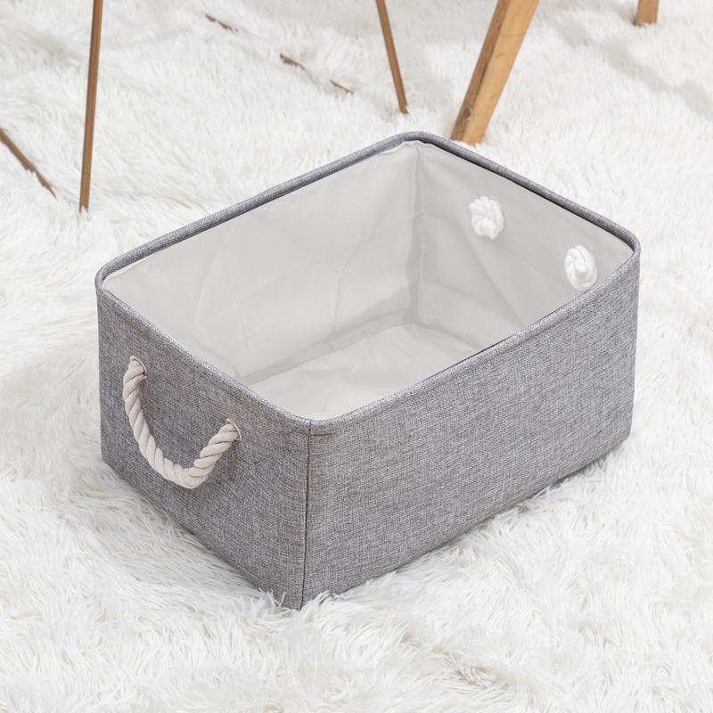 Foldable Fabric Storage Baskets, with Handles Linen Wardrobe Storage Rack Home Wardrobe Towel Toys Storage Basket