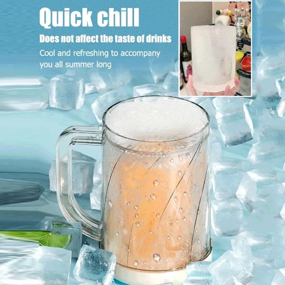With Handle Liquid Refrigerator Frozen Cup Double Layer Freezer Beer Mugs Drink Glass Beer Mug
