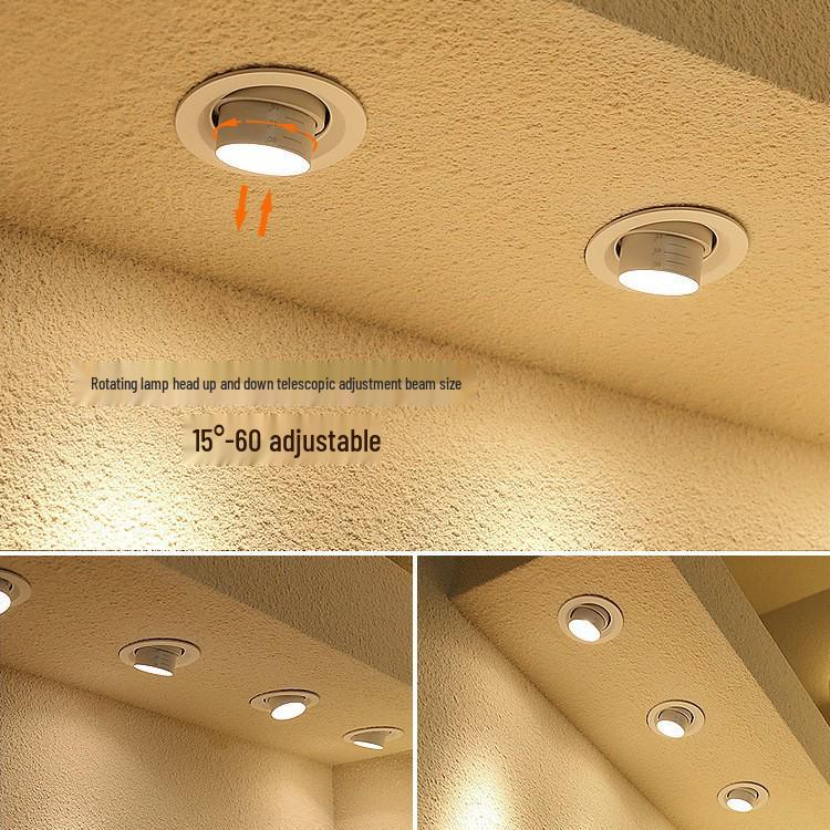 LED Zoomable Recessed Ceiling Spotlight with Gooseneck for Living Room