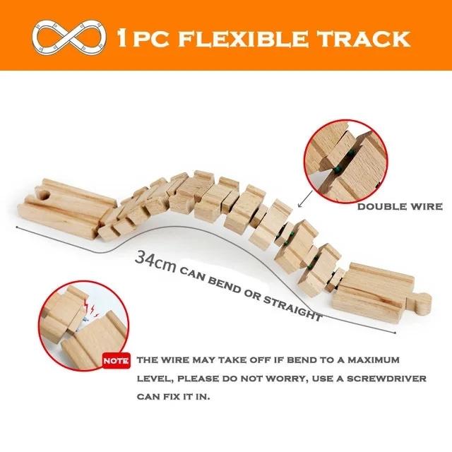 All Kinds Of Wooden Track Accessories Beech Wood Railway Train Track Connector Toys Fit For All Brands Wood Tracks Toys For Kids