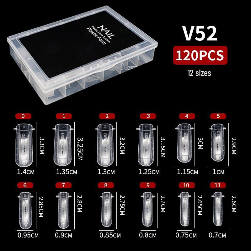 120-Piece Transparent Paperless Nail Art Holder for UV Gel Extension