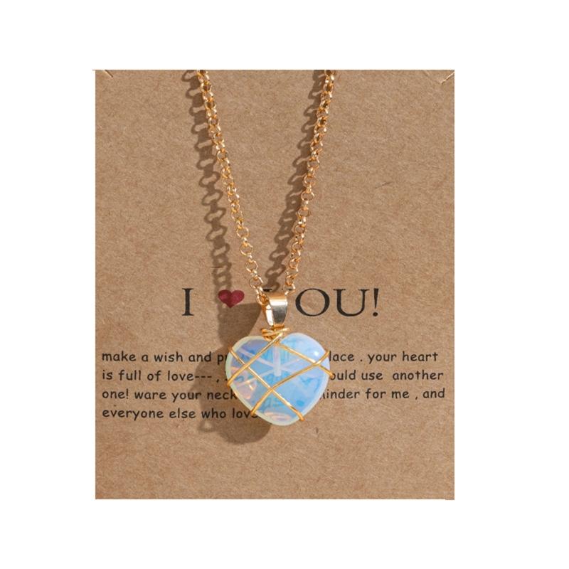 Castle Cosplay Necklace Novelty Heart Necklace Anime Cosplay Halloween Natural Stone Necklace Jewelry for Fans Kids