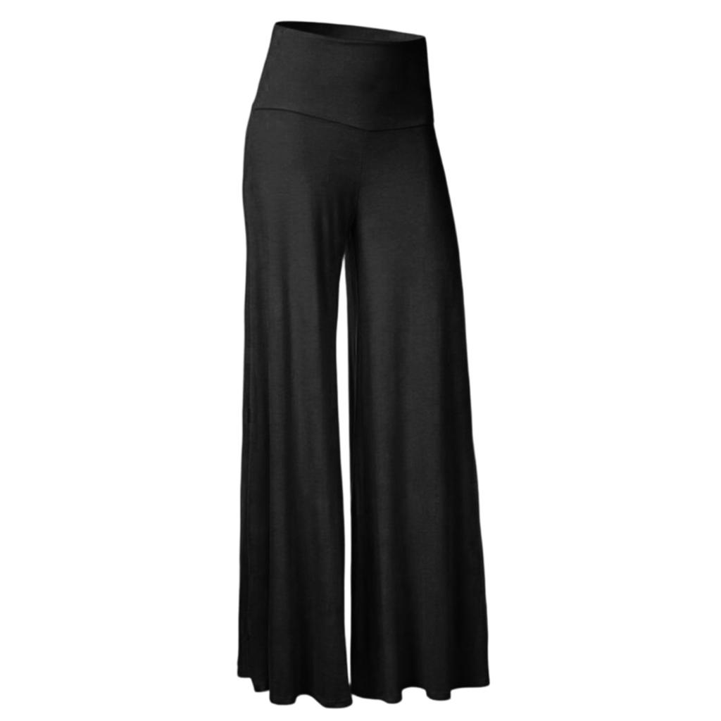 Lässige Hose mit weitem Bein für Damen, hohe Taille, elastisch, bequeme Hose